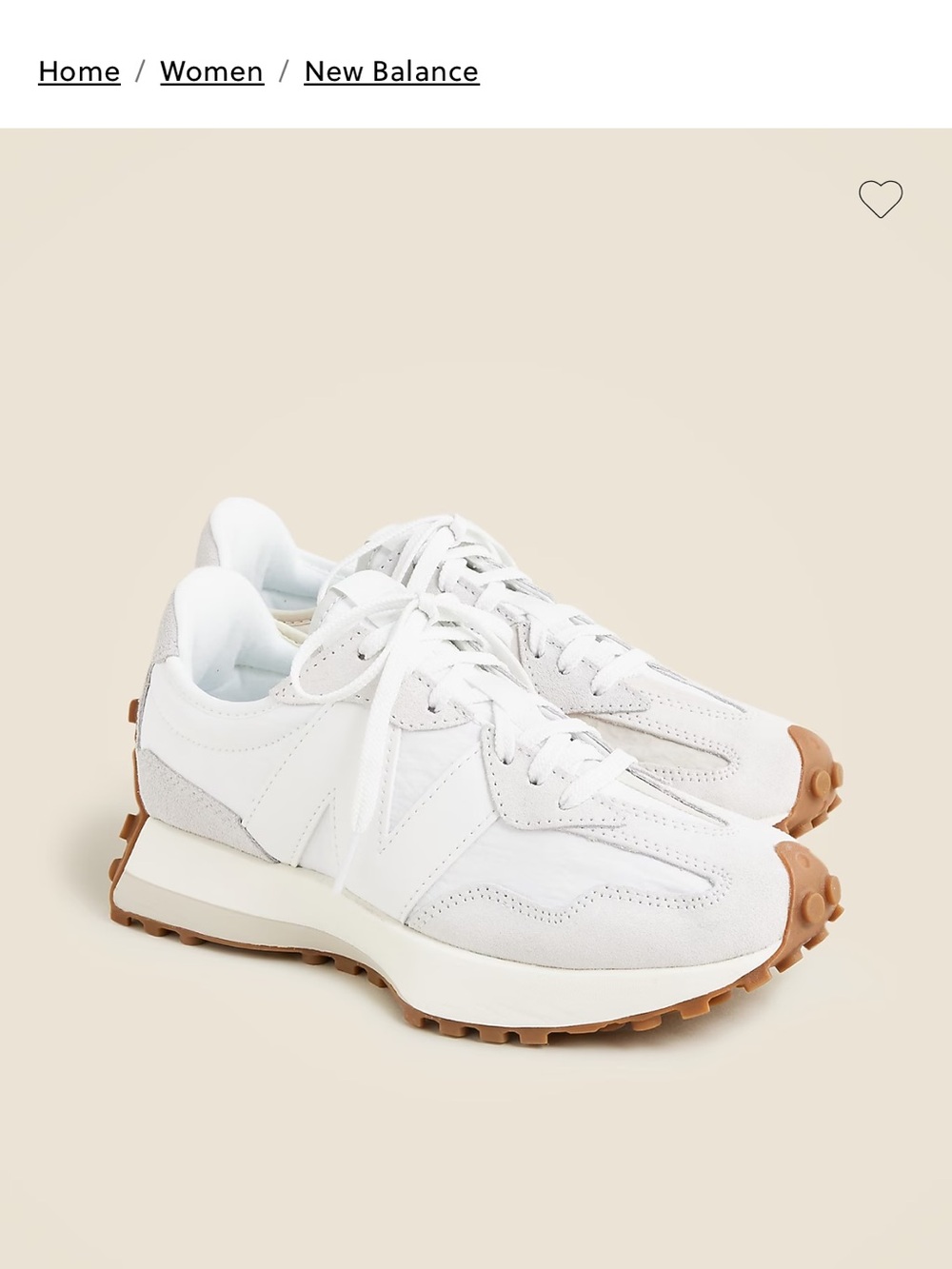New Balance Women's 327 Limen White and Tan Trail-Inspired Runners